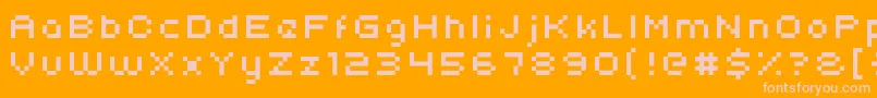 フォントUni0554 – オレンジの背景にピンクのフォント
