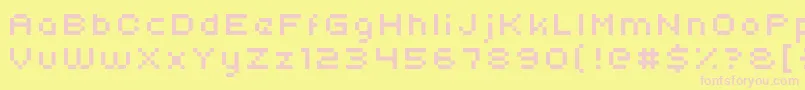 Uni0554 Font – Pink Fonts on Yellow Background