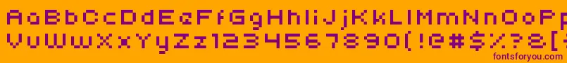 Uni0554 Font – Purple Fonts on Orange Background