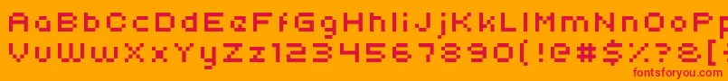 Uni0554 Font – Red Fonts on Orange Background