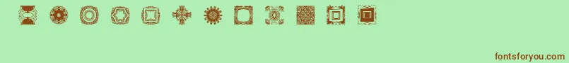 BrNouveauRamblings1 Font – Brown Fonts on Green Background