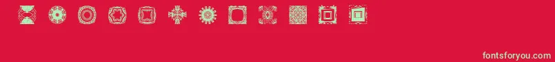 BrNouveauRamblings1 Font – Green Fonts on Red Background