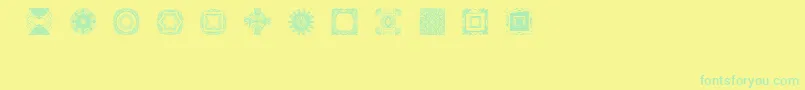 Fonte BrNouveauRamblings1 – fontes verdes em um fundo amarelo