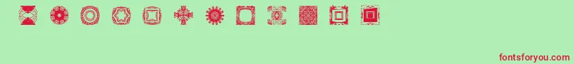 BrNouveauRamblings1 Font – Red Fonts on Green Background