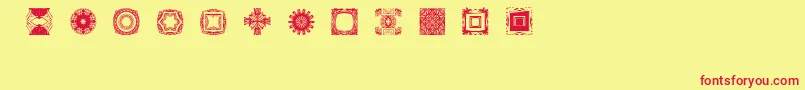 Fonte BrNouveauRamblings1 – fontes vermelhas em um fundo amarelo