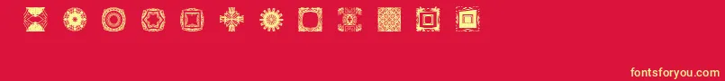 BrNouveauRamblings1 Font – Yellow Fonts on Red Background