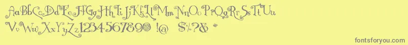 フォントNemo – 黄色の背景に灰色の文字