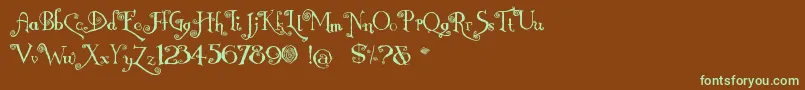 Nemo Font – Green Fonts on Brown Background