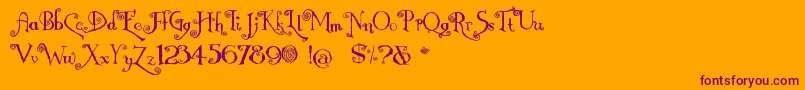 Nemo Font – Purple Fonts on Orange Background