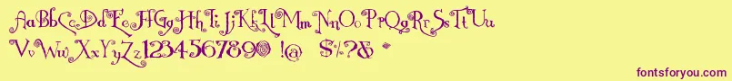 Nemo Font – Purple Fonts on Yellow Background