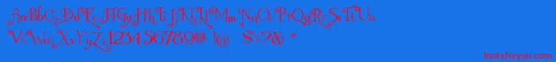 Nemo-Schriftart – Rote Schriften auf blauem Hintergrund