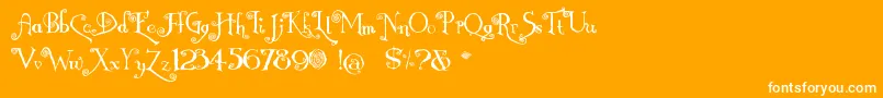 Nemo-Schriftart – Weiße Schriften auf orangefarbenem Hintergrund