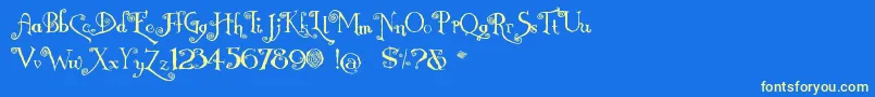 Nemo Font – Yellow Fonts on Blue Background