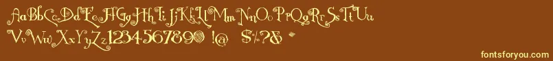 Nemo Font – Yellow Fonts on Brown Background