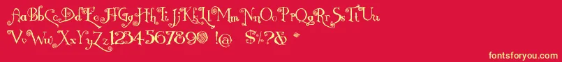 フォントNemo – 黄色の文字、赤い背景