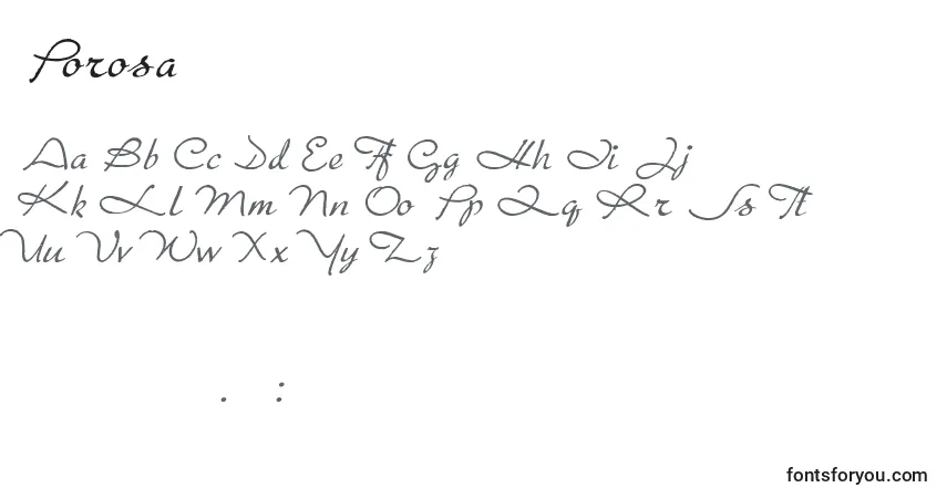 Шрифт Porosa (91909) – алфавит, цифры, специальные символы