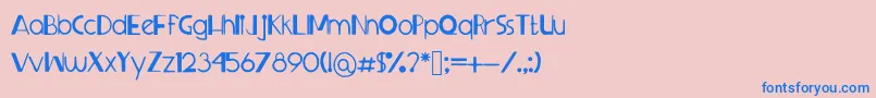 フォントSprangledeggs – ピンクの背景に青い文字