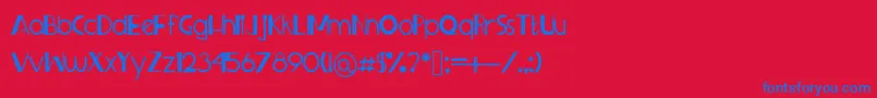 Sprangledeggs Font – Blue Fonts on Red Background