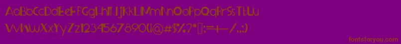 Sprangledeggs-fontti – ruskeat fontit violetilla taustalla