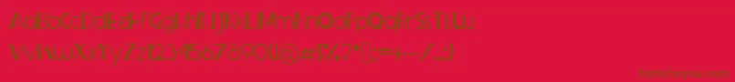 Sprangledeggs-Schriftart – Braune Schriften auf rotem Hintergrund