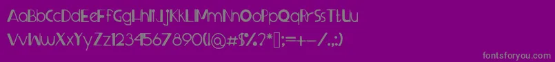 フォントSprangledeggs – 紫の背景に灰色の文字