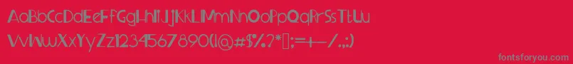 Sprangledeggs-fontti – harmaat kirjasimet punaisella taustalla