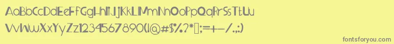 Sprangledeggs-fontti – harmaat kirjasimet keltaisella taustalla