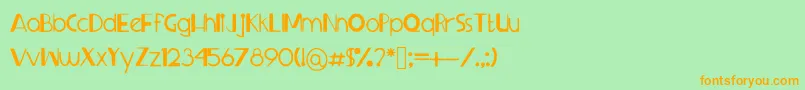 Шрифт Sprangledeggs – оранжевые шрифты на зелёном фоне