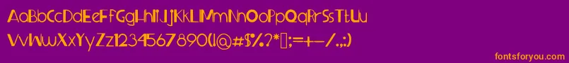Шрифт Sprangledeggs – оранжевые шрифты на фиолетовом фоне