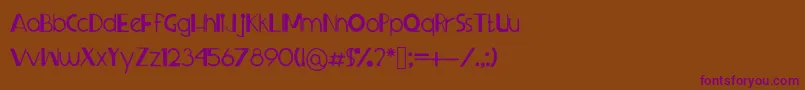 Sprangledeggs Font – Purple Fonts on Brown Background