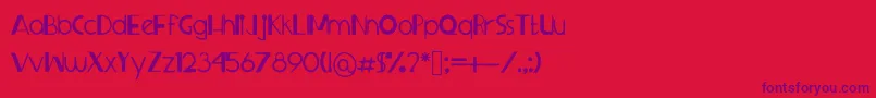 Sprangledeggs Font – Purple Fonts on Red Background