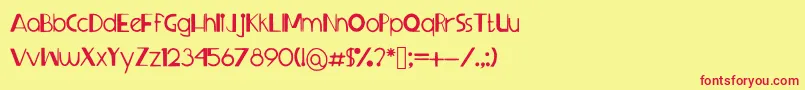 Sprangledeggs-fontti – punaiset fontit keltaisella taustalla