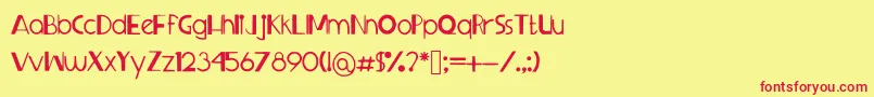 Sprangledeggs Font – Red Fonts on Yellow Background