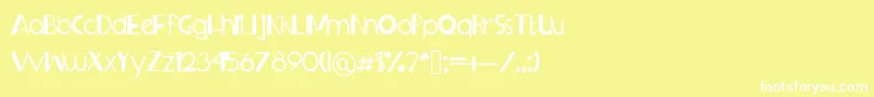 Sprangledeggs-fontti – valkoiset fontit keltaisella taustalla