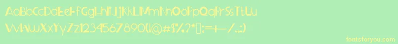 Sprangledeggs-fontti – keltaiset fontit vihreällä taustalla