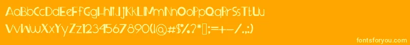 Sprangledeggs Font – Yellow Fonts on Orange Background