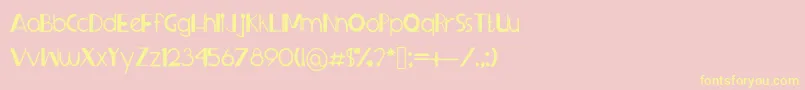 Sprangledeggs-fontti – keltaiset fontit vaaleanpunaisella taustalla