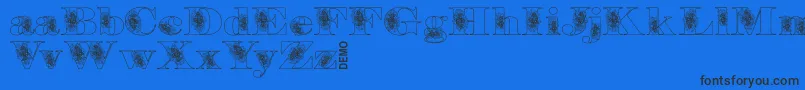 フォントFloryandemo – 黒い文字の青い背景