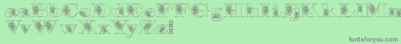Floryandemo Font – Gray Fonts on Green Background