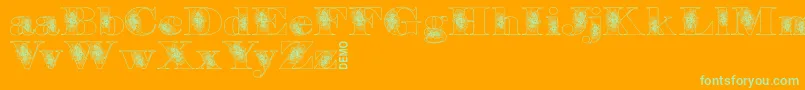 フォントFloryandemo – オレンジの背景に緑のフォント