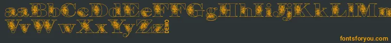 Floryandemo Font – Orange Fonts on Black Background