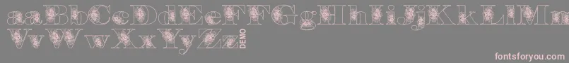 フォントFloryandemo – 灰色の背景にピンクのフォント