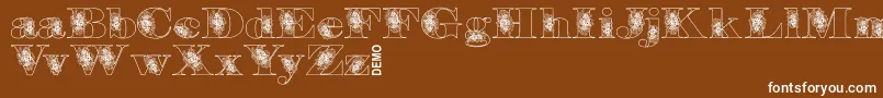 Floryandemo Font – White Fonts on Brown Background