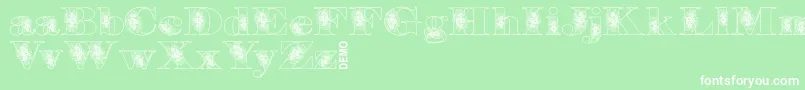 Czcionka Floryandemo – białe czcionki na zielonym tle