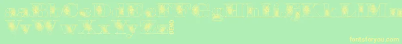 Шрифт Floryandemo – жёлтые шрифты на зелёном фоне
