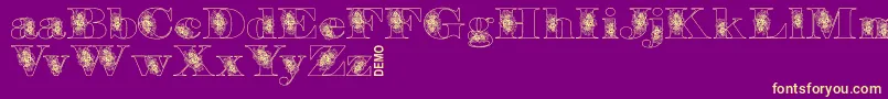 Lisätietoja Floryandemo-fontista Floryandemo-fontti – keltaiset fontit violetilla taustalla