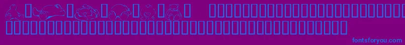 KrScrapTeddies-Schriftart – Blaue Schriften auf violettem Hintergrund
