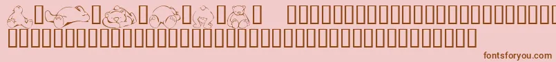KrScrapTeddies Font – Brown Fonts on Pink Background