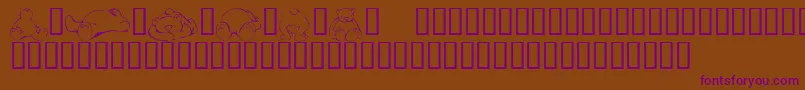 KrScrapTeddies Font – Purple Fonts on Brown Background