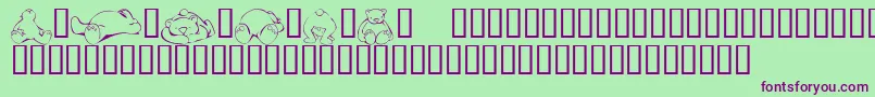 KrScrapTeddies Font – Purple Fonts on Green Background